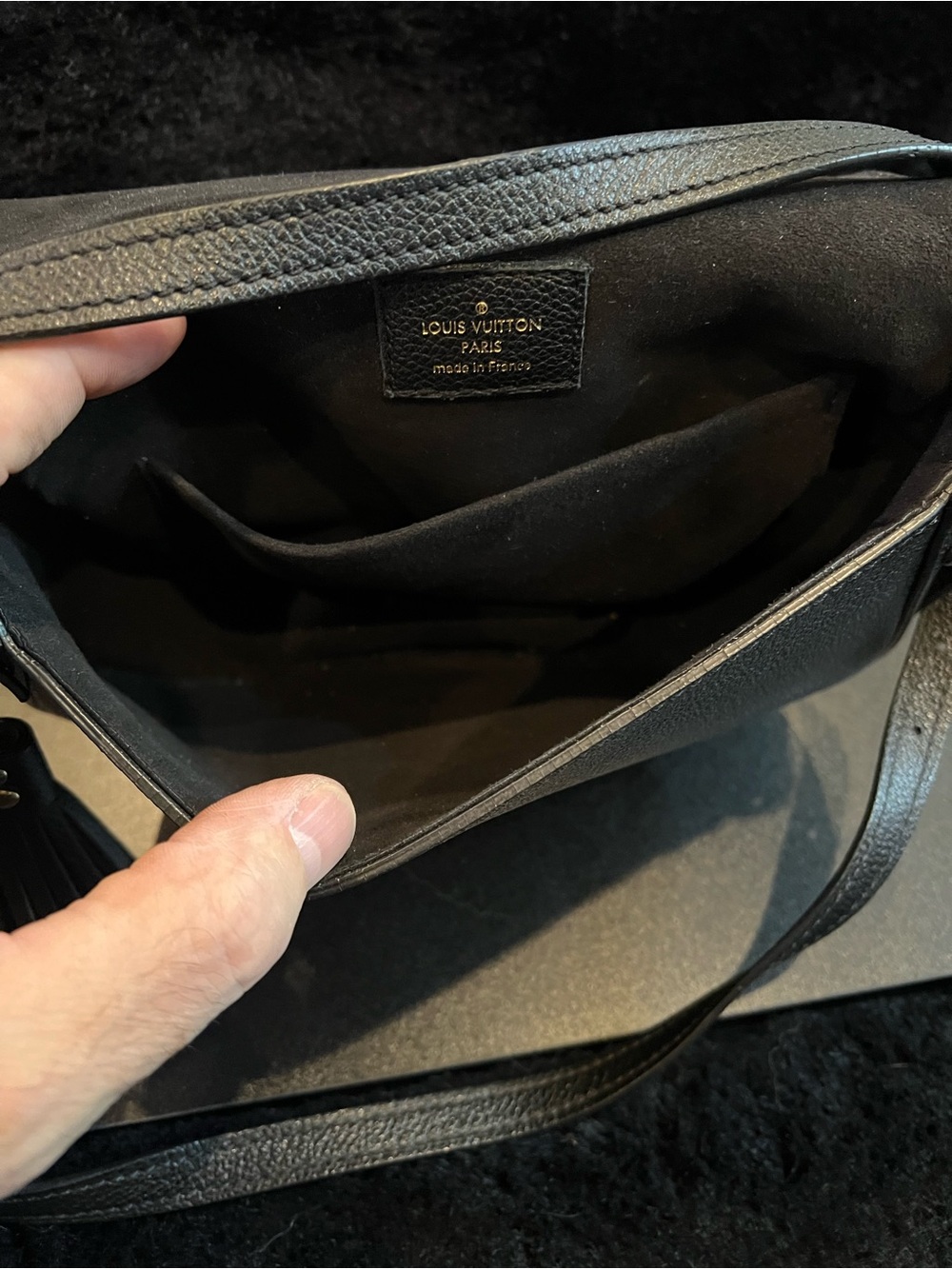 Louis Vuitton Black Empreinte Leather Monogram Junot Crossbody Purse - Picture 9 of 15